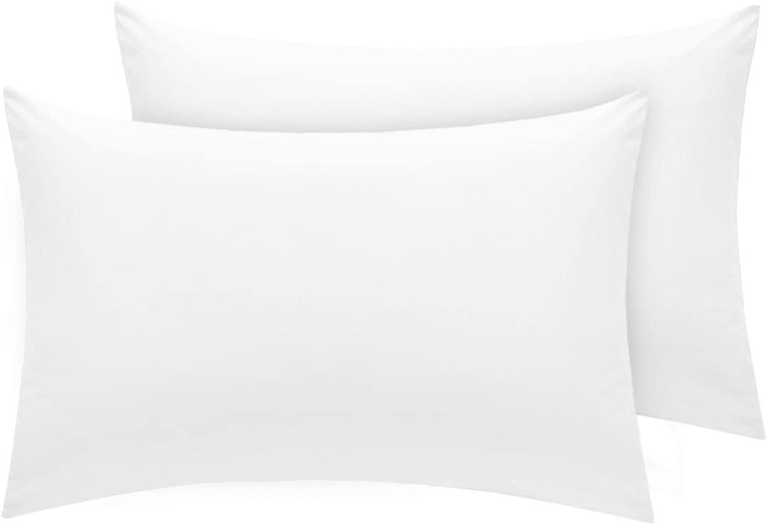 Travel Size Pillow Cases 12x16 Set of 2 Soft 500 Thread Count kinderfluff Pillow Cover 100% Egyptian Cotton Zipper Closure Toddler Pillowcase 12 x 16 Fits Boudoir Pillow Size 11x15, 11x14 White