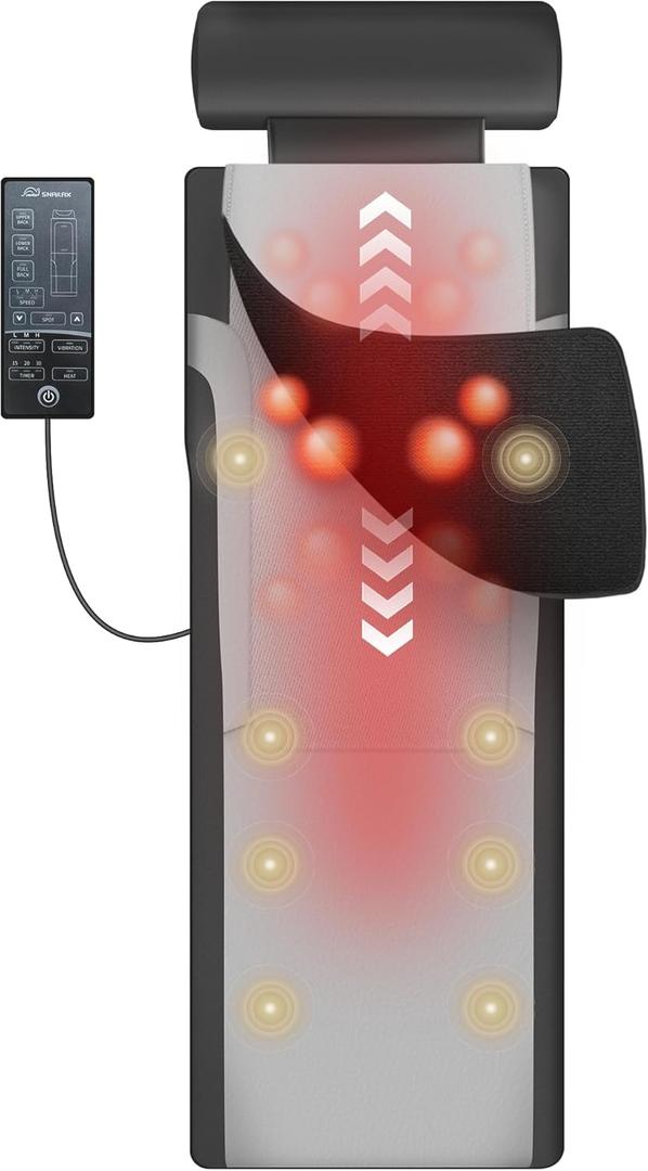 Snailax Full Body Massage Mat with Heat, Vibrating & Heating Massage Pad for Sofa, Recliner, Bed, Deep Kneading Shiatsu Back Massage for Chair for Back Comfort & Relaxation, Ideal Gifts for Men Women