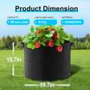 Land Guard 4-Pack Fabric Grow Bags 20 Gallon, Thickened Nonwoven Garden Pots, Growing Bags with Handles, Black