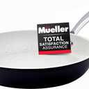 Mueller 12-Inch Fry Pan, Heavy Duty Non-Stick German Stone Coating Cookware, Aluminum Body, Even Heat Distribution, No PFOA or APEO, EverCool Stainless Steel Handle, Black