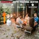 Propane Heater, 30,000 BTU 3 Settings 2-Burner Tank Top Heater with USB Lighter, Propane Heaters Outdoor With Shut-off Valve and Tip-over Switch for Patio, RV, Camping, Open Work