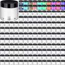 Aoriher 150 Pcs Plastic Container Jars with Lids Round Cosmetic Jars Empty Plastic Container for Lotion, Cream, Ointments, Makeup, Eye Shadow, Rhinestone, Samples, Pot, Travel Storage(2 oz,Black)