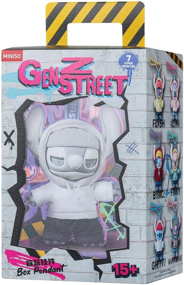 MINISO Disney Stitch GenZ Street Series Blind Box, Vinyl Pendant Plush Surprise Box Figure Model Random Design Collectible Toy for Home Decor Birthday Gifts (Random One Figure), 3.54 inches