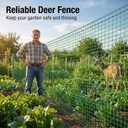4x100 FT Plastic Garden Fence with 50 Zip Ties Green Heavy Duty Temporary Safety Fencing for Animals, Snow, Poultry, Deer, Yard & Construction