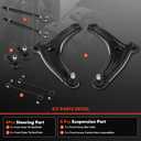 A-Premium 8Pcs Front Stering Suspenison Kit, Front Lower Control Arm, Sway Bar Link, Inner & Outer Tie Rod End, Compatible with Mitsubishi Outlander 2007-2013, Lancer 2009-2017