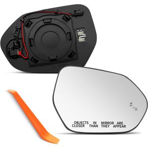 Compatible with BSD Toyota Camry Passenger Side Mirror, 2018 2019 2020 2021 2022 2023, with Blind Spot Indicator, Right Side Mirrors Replacement Glass, Power Heated