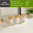 INIUNIK 3 Pack Qtip Holder Dispenser - Glass Apothecary Jars with Lids, Cotton Ball Pad Swab Round Holder, Bamboo Bathroom Accessories, Bathroom Organizers Containers Jars Canisters with Lids