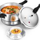 WantJoin 8Qt Aluminum Pressure Cooker w/Release Valve & Multiple Protective Devices,Pressure Canner Compatible with Gas & Induction Cooker,Canner Rack Included