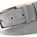 Men's Belt Casual Genuine Leather Suede Belts for Men 1 3/8" Wide Elegant Golf Dress Belt (Gray)