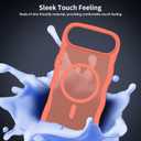 Magnetic for iPhone Air Case, (Compatible with Magsafe) Curly Wavy Frame Hard Translucent Matte Clear Back Cover for Women Men TPU Bumper Shockproof Phone Case (Orange)