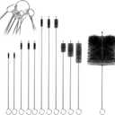 Reallnaive 12 Pcs Engine Brush Kit Car Engine Brush Cleaning Kit Long Nylon Brushes for Auto Cleaning
