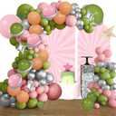 Star Theme Wars Birthday Decorations - 139Pcs Joda Balloon Garland Arch Supplies, Silvery Pink Green Latex Balloon Arch For Wars Birthday Baby Shower Party Supplies Decorations