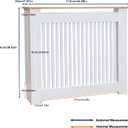 Wisfor Deep Tall Radiator Cover Cabinet: External 36.4inch Height Heater Covers with Natural Wood Texture Top - Inner 35.6inch Thickened MDF Radiator Shelf for Home (Vertical-M 35.6x41.3x7.1in)