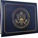 US Citizenship Certificate Holder | US Citizenship Gifts | Naturalization Certificate Padded Holder with Cover. Golden Great Seal of The United States