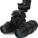 Tactical Airsoft Hunting PVS15 Dummy Night Vision Goggles Model with Mount, No Function Binocular Night Vision for Tactical Helmet NVG Mount, CS Game, Cosplay Prop (Black)