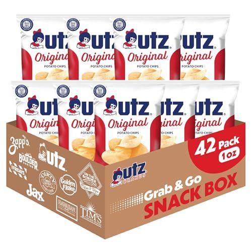 Utz Original 1 Oz Bags, 42 Count Crispy Potato Chips Made from Fresh Potatoes, Crunchy Individual Snacks to Go, Cholesterol Free, Trans-Fat Free, Gluten Free Snacks, Best By: Feb 16 2026
