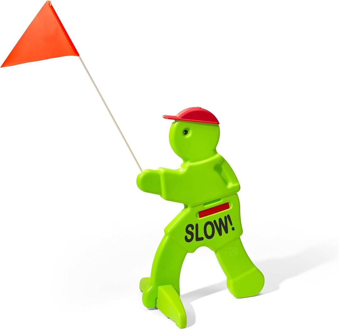 Step2 Kid Alert Street Safety Sign, Kids at Play Signage for Neighborhood Safety, 32-Inch Tall Reflective Caution Sign with Warning Flag, 32.00 Inches