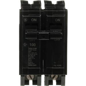 ABB Q-Line THQL21100 100A Double Pole Circuit Breaker 100 Amp Double Pole 120/240 VAC Breaker 2-Pole Standard Circuit Breaker Electrical Safety Switch Plug-in Mount Type