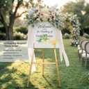 MEEDEN Gold Easel Stand for Sign: Assembly-Free Heavy Duty Display Easel, 9.5"L × 17.7"W × 47.2"H