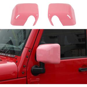 Side Mirror Covers,Rearview Mirrors Trim Decoration Kit 2Pcs for Jeep Wrangler 2007-2018 JK JKU(Pink)