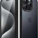JETech Matte Case for iPhone 15 Pro 6.1-Inch, Shockproof Military Grade Drop Protection, Frosted Translucent Back Phone Cover, Anti-Fingerprint (Black)