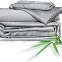 DOZ Duvet Cover Set, 100% Viscose derived from Bamboo, Organically Grown, Buttery Soft, Cooling Duvet Covers, High GSM, 1 Duvet Cover and 2 Pillowcases, 90"x90" (Dove, Full/Queen)