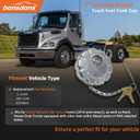 2Pcs 20770691 3" Truck Fuel Tank Cap, Locking Diesel Fuel Cap Fit for Volvo VN & VNL Heavy Truck Models, Replaces OEM S-23949, 20511590, Vol 20770691, Aluminum Diesel Fuel Tank Cap