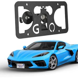 License Plate Holder Front Bumper Mount Bracket Compatible with 2005-2013 C6 Chevy Corvette Stingray No Drilling Installs in Seconds,Front Bumper License Plate Mounting Kit