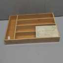 Silverware Organizer Kitchen Drawer Organizer Utensil Organizer Bamboo Silverware Holder Cutlery Organizer in Drawer Flatware Organizer Tray(5 slots, Natural)