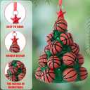 Christmas Basketball Ornaments 4 Inch Resin Sports Ball Ornaments 2025 Christmas Tree Decoration for Xmas Holiday Party Favor Decoration Basketball Sports Coach Lover Fan Players Gift