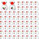 100 Pcs Autism Awareness Mini Resin Ducks Tiny Puzzle Duck Figurines Miniature Landscape Garden Accessories for Autism Awareness People Party Decorations (Heart)