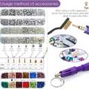 Hotfix Rhinestones Applicator Kit Set 4500 Pcs Crystals (White/AB/Multi-Color) - Bedazzler DIY Craft Includes 19 Pattern Templates, Tweezers, Brush, Storage Bag - for Clothes, Fabric, Jeans (Purple)