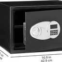 Amazon Basics Steel Security Safe and Lock Box with Digital Keypad, Easy to Use, Removable Shelf, Secure Cash, Jewelry, Documents, Black, 1.2 Cubic Feet, 16.9-x-14.6-x-10.6-inches (WxDxH)