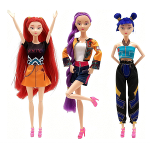 Kpop Demon Hunters Toys Action Dolls Set, 11.5-inch Poseable Dolls with Movable Joints, 3-Pack Collectible Model Toys for Fans and Kids Game Gift