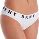 DKNY Women's Cozy Boyfriend Collection Low Rise Bikini (White/Black), Size S