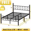 Full Size Bed Frame with Headboard, 14 Inch Classic Metal Platform Bed Frame, Under Bed Storage, No Box Spring Needed, Easy Assembly, Black