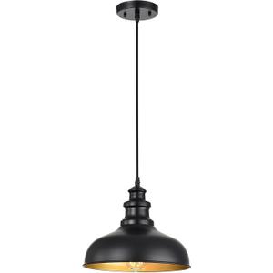 Bestshared Farmhouse Pendant Lights, Ceiling Industrial Hanging Pendant Lighting Fixture, Barn Pendant Hanging Lights for Kitchen Island Dining Room Restaurant Hallway Patio (Black, 1 Pack)