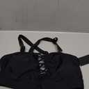 Plus Size Bikini Swimsuit Top - Women Bandeau Swim Top Lace Up Bathing Suit Bra for Large Bust Swimwear (Black), 12W