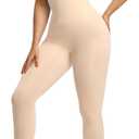 SHAPERX Hourglass Leggings 360 Compression 2 Sizes Look Full Body Shaper Breathable No Roll Down (Beige (Open Bust))