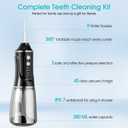 Cordless Water Dental Flosser for Teeth Cleaning, 380ML Large Water Tank & 8 Jet Tips, Portable Oral Irrigator with 3 Modes for Braces & Travel, IPX7 Waterproof Rechargeable Teeth Cleaner
