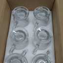 6 Pack Glass Coffee Mugs with 6 Spoons, 15 OZ Clear Drinking Glasses with Handle, Large Espresso Cup, Hot Cold Beverage Glassware Set for Water, Tea, Cappuccino, Latte, Juice, Cocoa, Milk