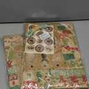 Layninder Christmas Wrapping Paper, 8 Sheets Vintage Kraft Wrapping Paper w/Tags Stickers Rope, Xmas Paper w/Santa Reindeer Merry Christmas, Gift Paper for Holiday (27.6x19.7in, Folded),Set of 2