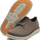 PROMOLA Wide Toe Box Shoes for Men Casual Dress Shoes Wide Width Non Slip Walking Shoes with Arch Support (9.5 Wide, Khaki)