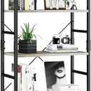 NUMENN 5 Tier Bookshelf, Tall Bookcase Shelf Storage Organizer, Modern Book Shelf for Bedroom, Living Room and Home Office, Grey