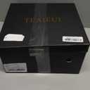 Knee High Boots Women Chunky Platform Moto Riding Boots Slouchy Fold Over Wide Calf Motorcycle Biker Boots for Women with Fashion Buckle (7, White)