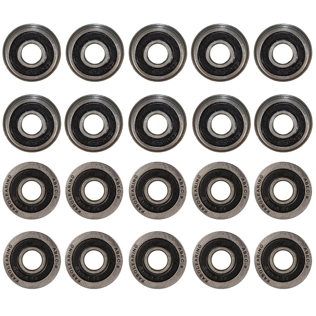 F695-2RS Flanged Ball Bearing ABEC-9 5x13x4mm Double Rubber Sealed (GCr15) Chrome Steel Bearings F695RS for 3D Printer 20pcs