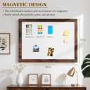Large White Board for Wall, 36''x24'' Magnetic Dry Erase Board, Decorative Whiteboard with Brown Vintage Wooden Frame, Hanging Writing Board for Home Office School Dorm