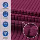 KEKUOU Stretch Single Sofa Slipcover 1 Piece Couch Sofa Cover (31"-55") Furniture Protector 1 Seater Sofa with Elastic Bottom for Kids,Pet.Jacquard Small Checked Pattern Fabric(Small,Wine)