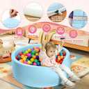 Foam Baby Ball Pit 35.4"x 11.8" for Toddlers, Soft Round Kiddie Playpen Ball Pool for Kids with Soft Memory Sponge for Babies Indoor Game(Balls not Included) Blue 35.4IN