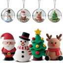 VKTEN Christmas Stocking Stuffer for Kids – Air Dry Clay Kit with 4 Cups, 4 Acrylic Balls with Chain, 8 Tools & Tutorials – DIY Holiday Ornaments & Crafts Gift for Boys & Girls